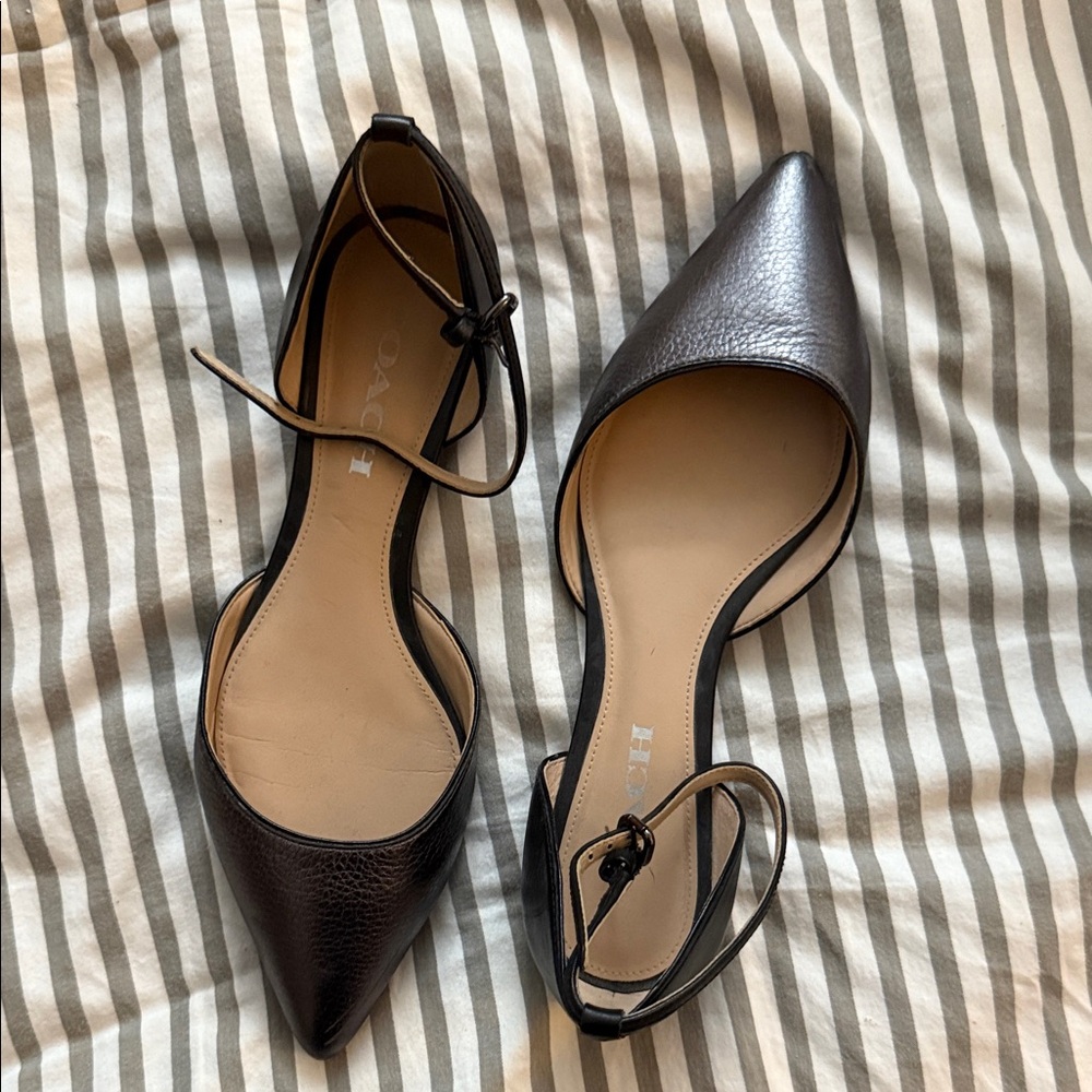 Coach Black and Silver Women's Flats